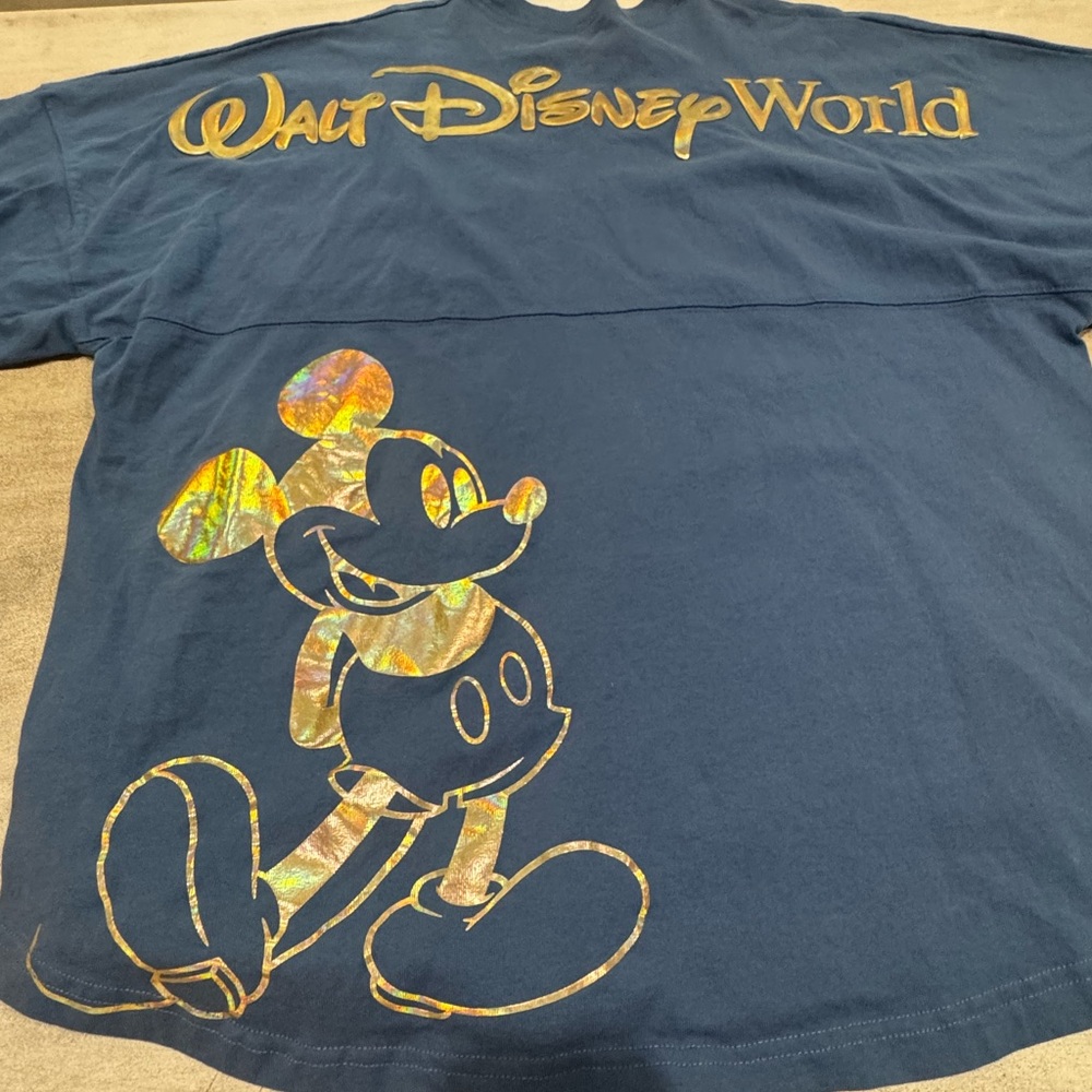 Disney Parks Walt Disney World 50th Mickey Mouse EARidescent Spirit Jersey Large